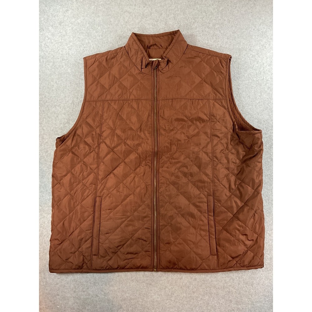 Magellan Outdoor Brown Quilted VEST Women 3XL Water Resist Fleece Line Zip #J25